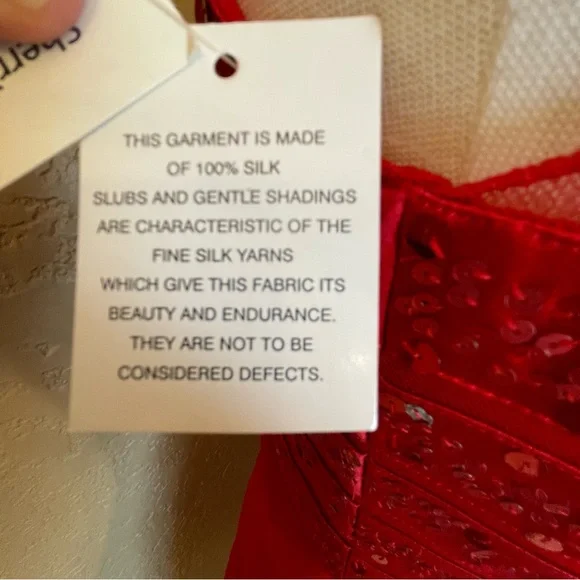 NWT Sherrie Bloom Peter Noviello CHETTA B 100% Silk Red Dress Size 4 - Picture 12 of 13